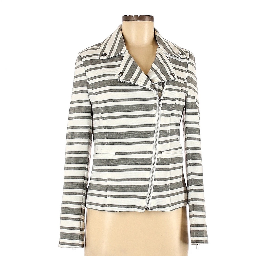 Striped Zip Up Jacket